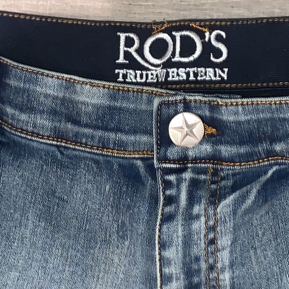 Rod’s True Western Women’s Size 19 20/34 Stretch Denim Botton Cuff Bootcut Jeans - Picture 3 of 8